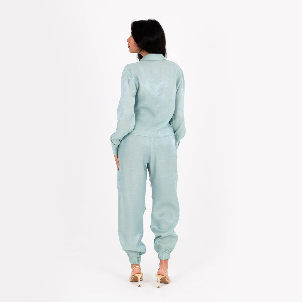 Mint Baggy Satin Set