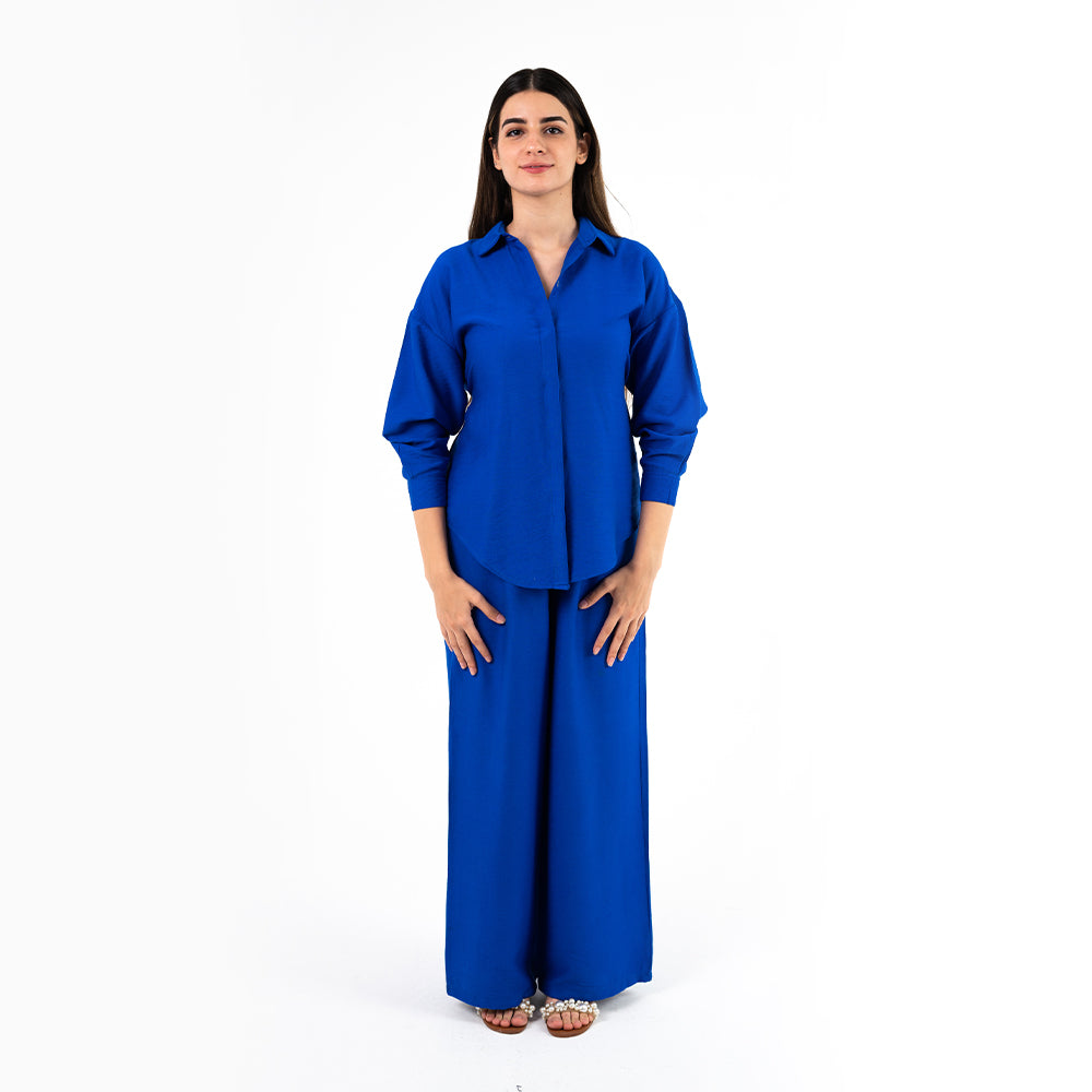 Royal Blue Oversize Linen Set