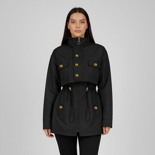 Black Waterproof Fur-Lined Parka