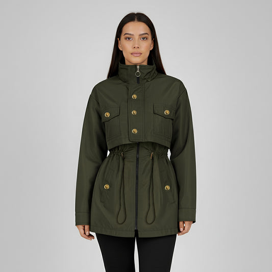 Dark Green Waterproof Fur-Lined Parka