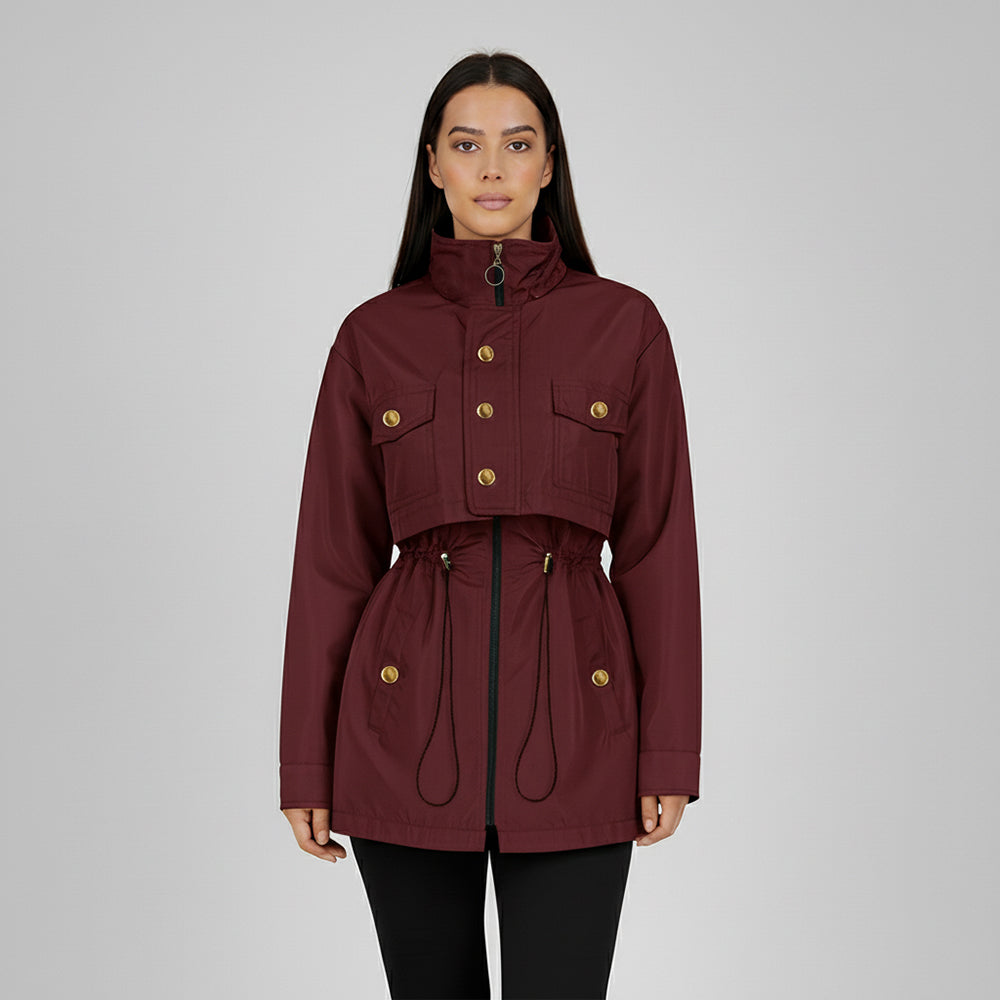 Burgandy Waterproof Fur-Lined Parka