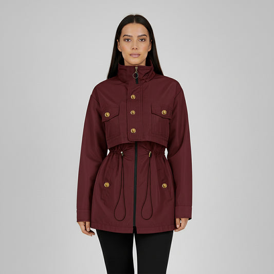 Burgandy Waterproof Fur-Lined Parka