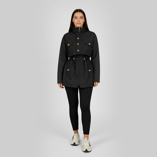Black Waterproof Fur-Lined Parka