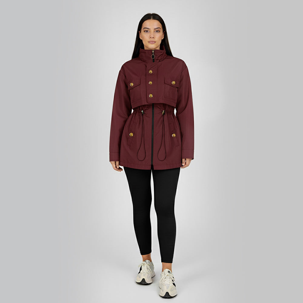 Burgandy Waterproof Fur-Lined Parka