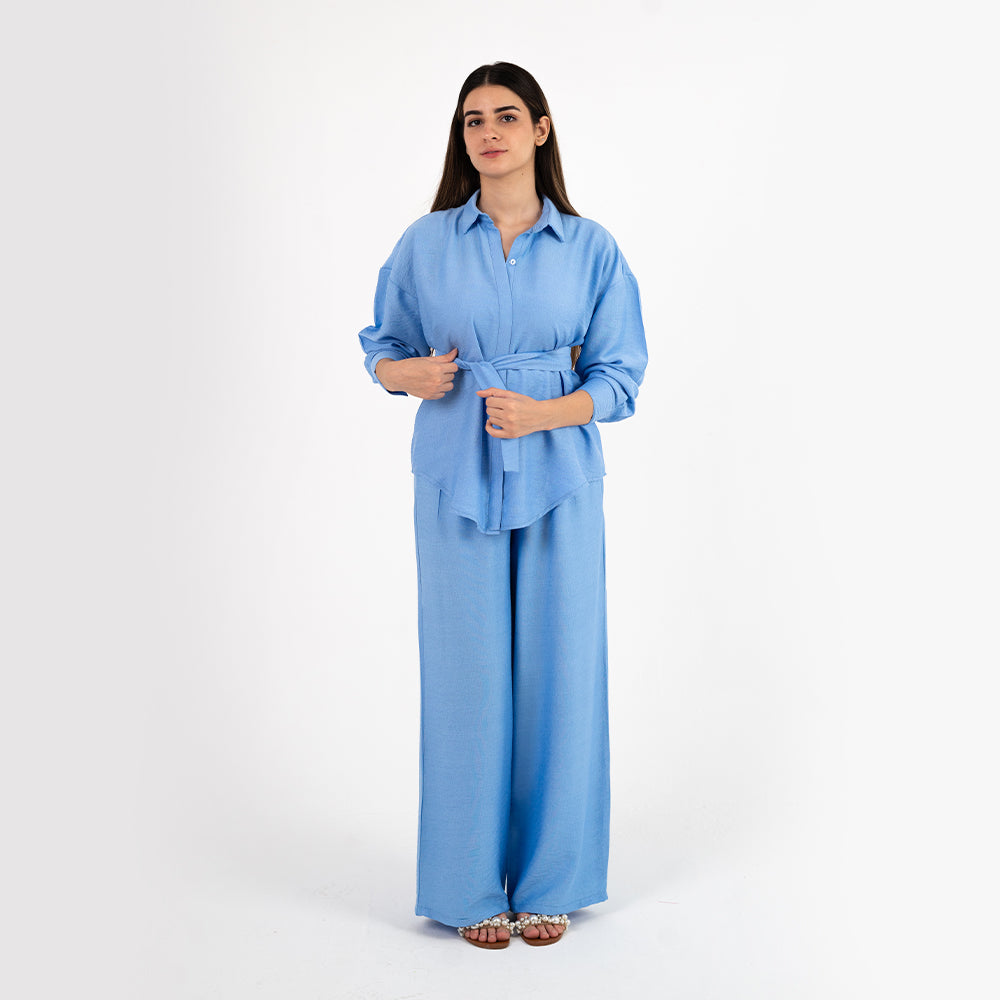 Baby Blue Oversize Linen Set