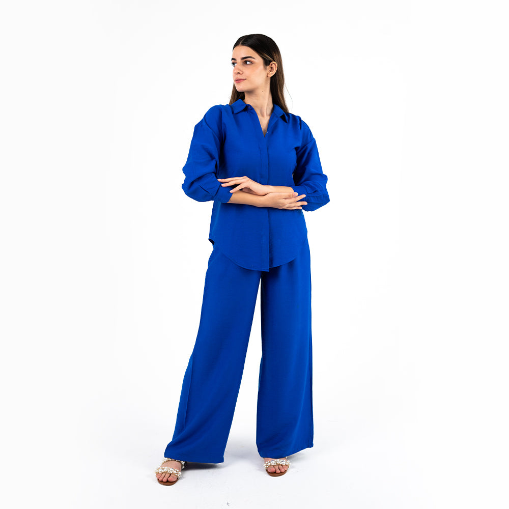 Royal Blue Oversize Linen Set