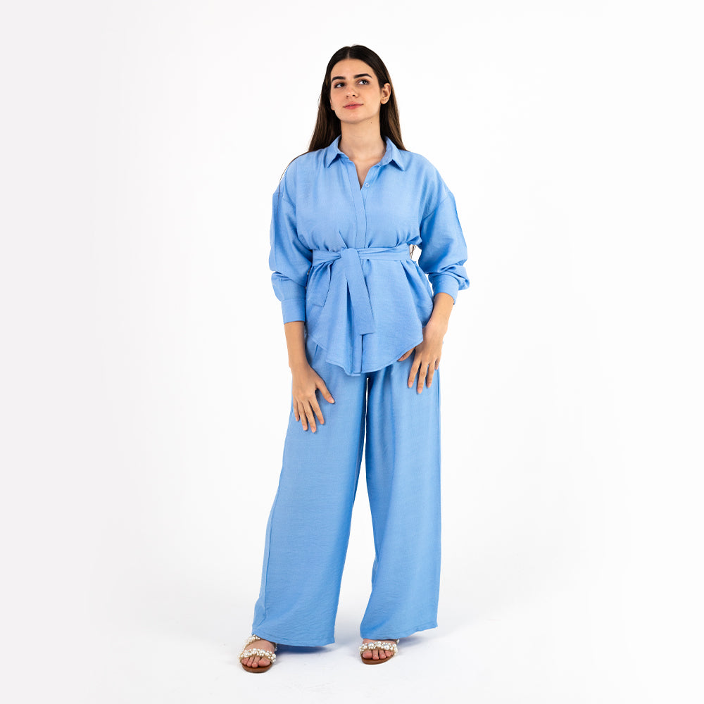Baby Blue Oversize Linen Set