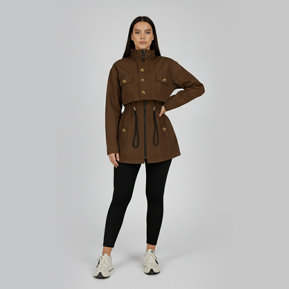 Brown Waterproof Fur-Lined Parka