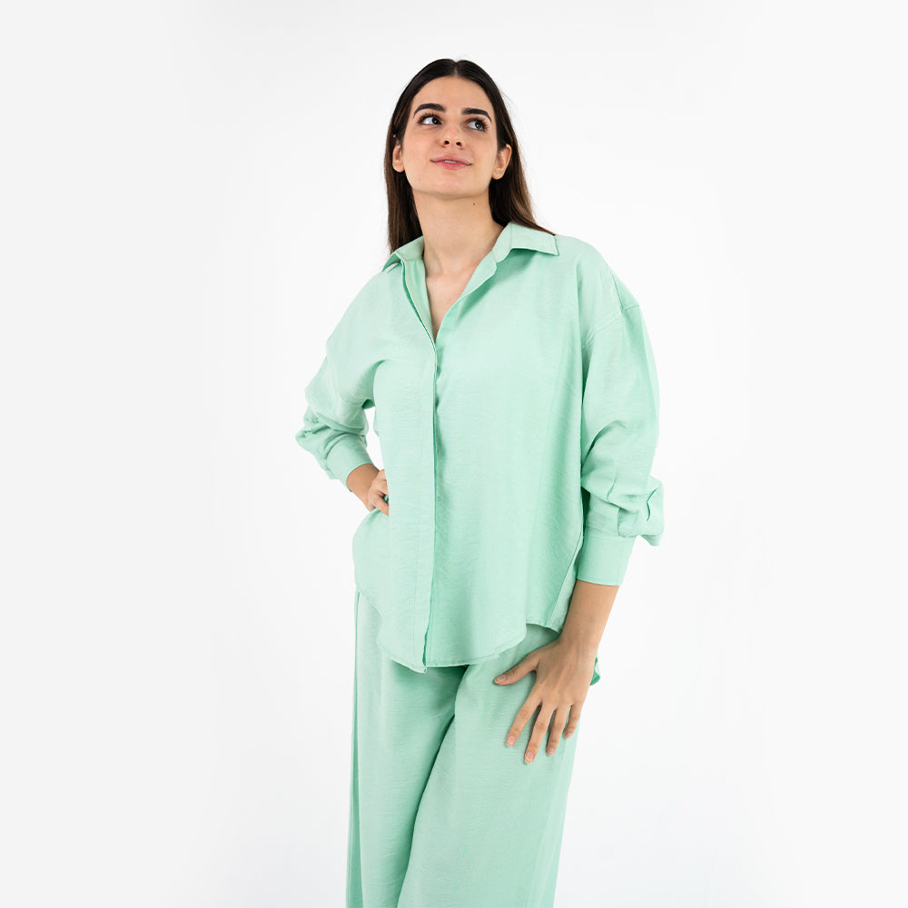 Light Mint Oversize Linen Set
