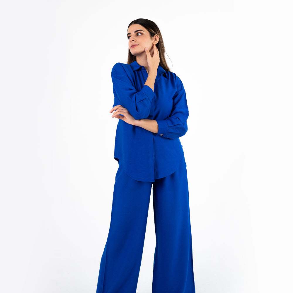 Royal Blue Oversize Linen Set