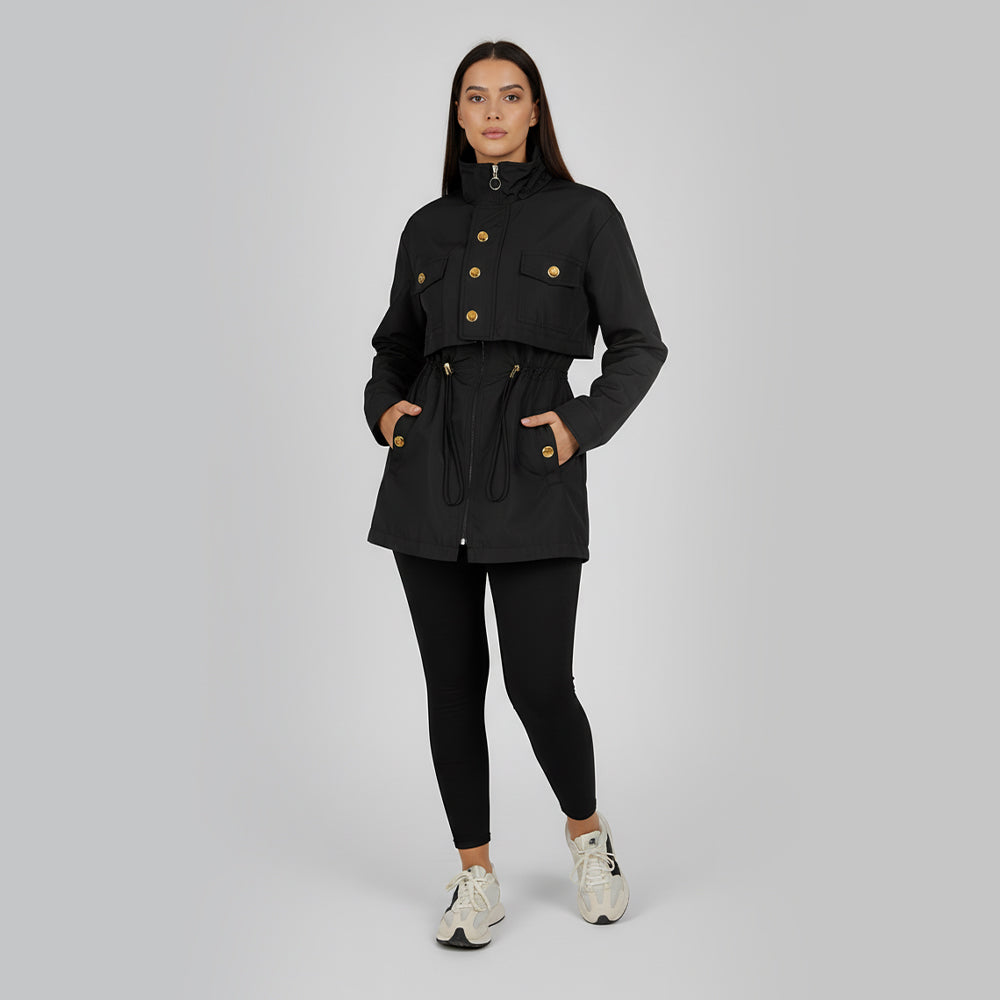 Black Waterproof Fur-Lined Parka