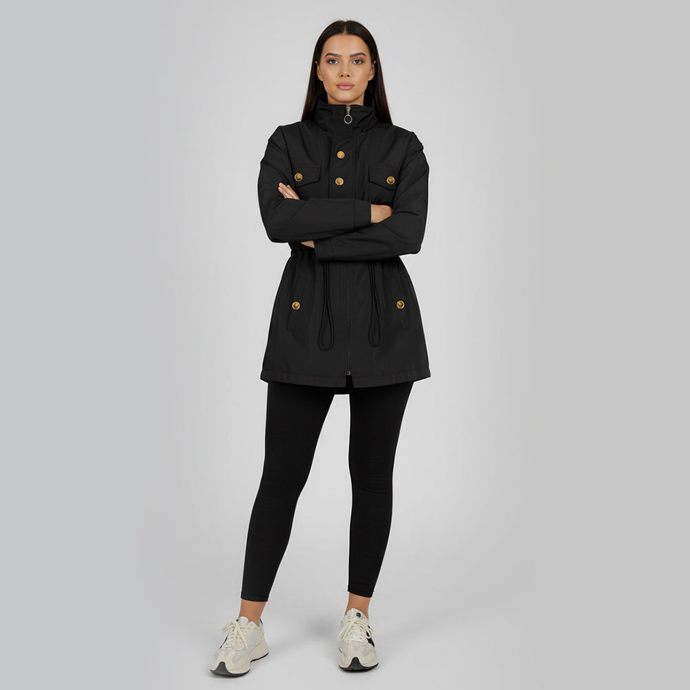 Black Waterproof Fur-Lined Parka