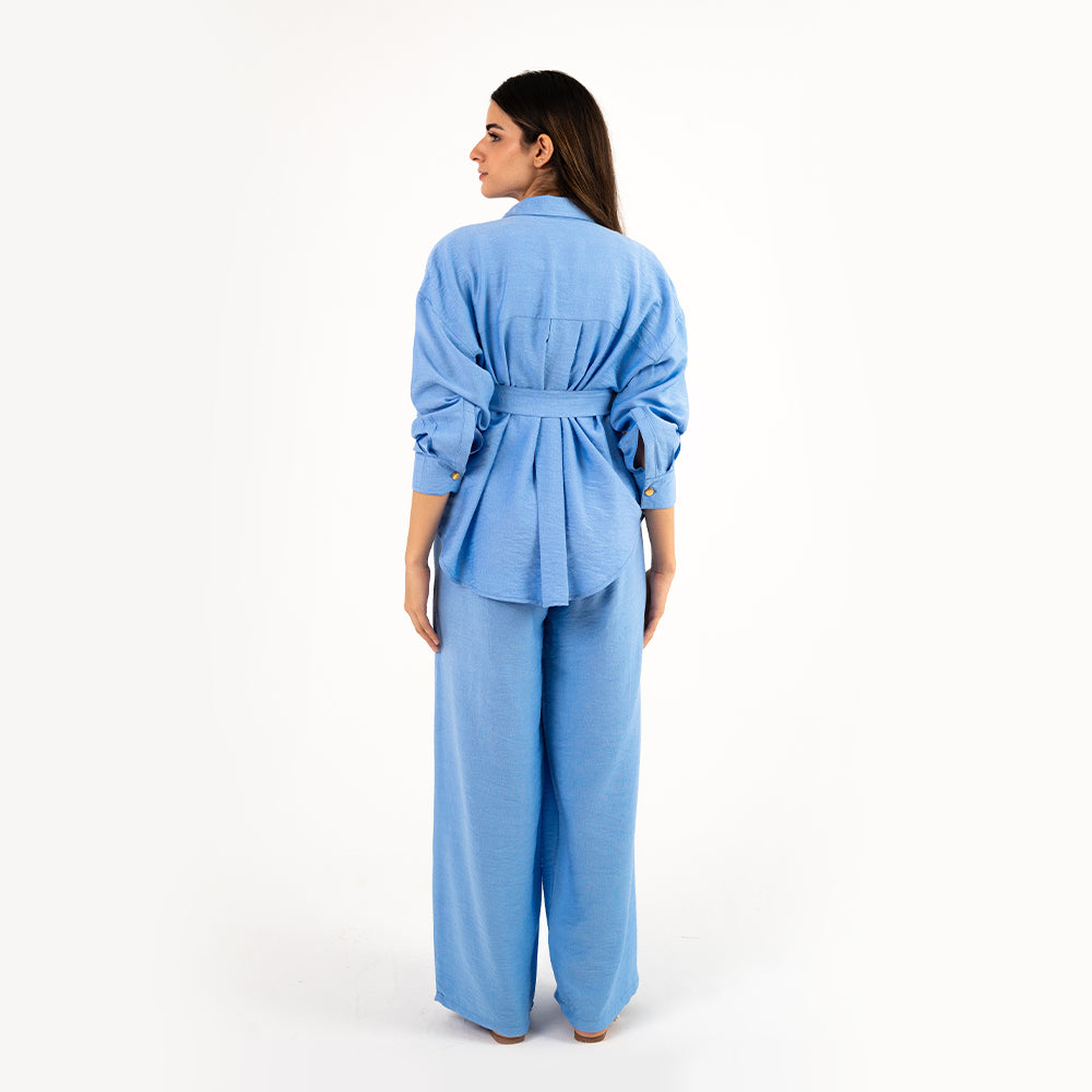 Baby Blue Oversize Linen Set