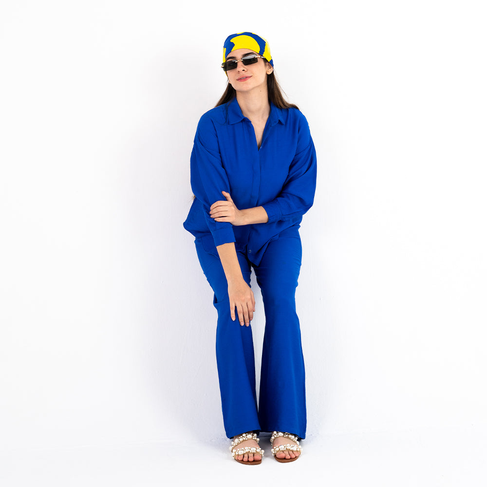 Royal Blue Oversize Linen Set