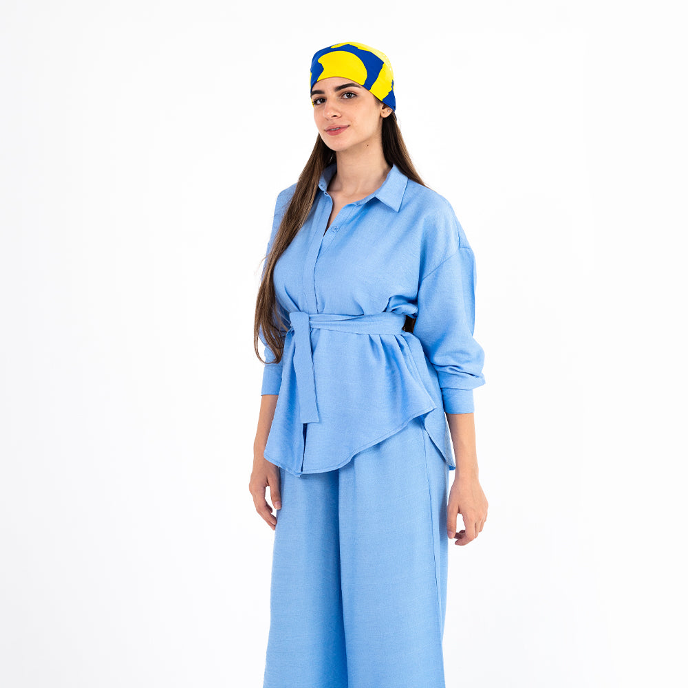 Baby Blue Oversize Linen Set
