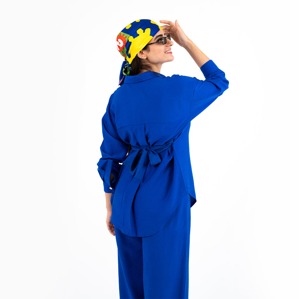 Royal Blue Oversize Linen Set