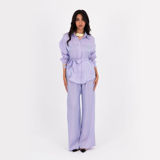 Lavender Oversize Satin Set