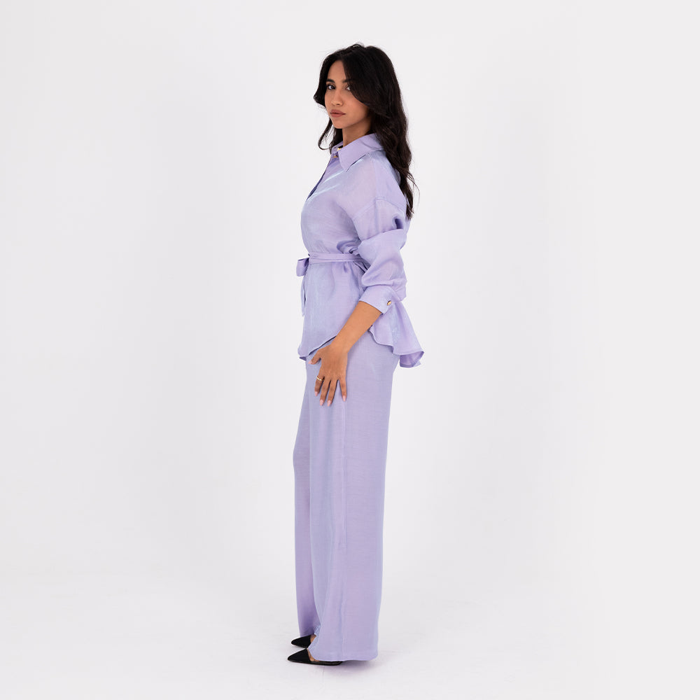 Lavender Oversize Satin Set