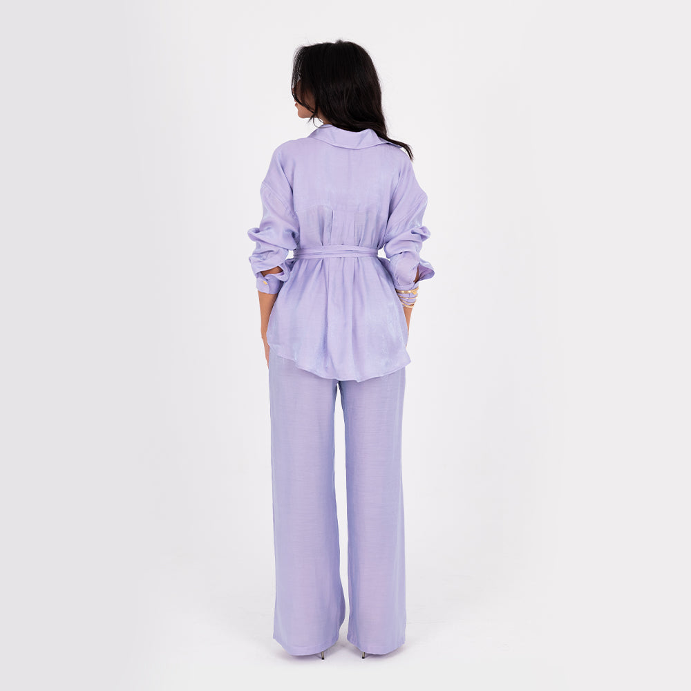 Lavender Oversize Satin Set