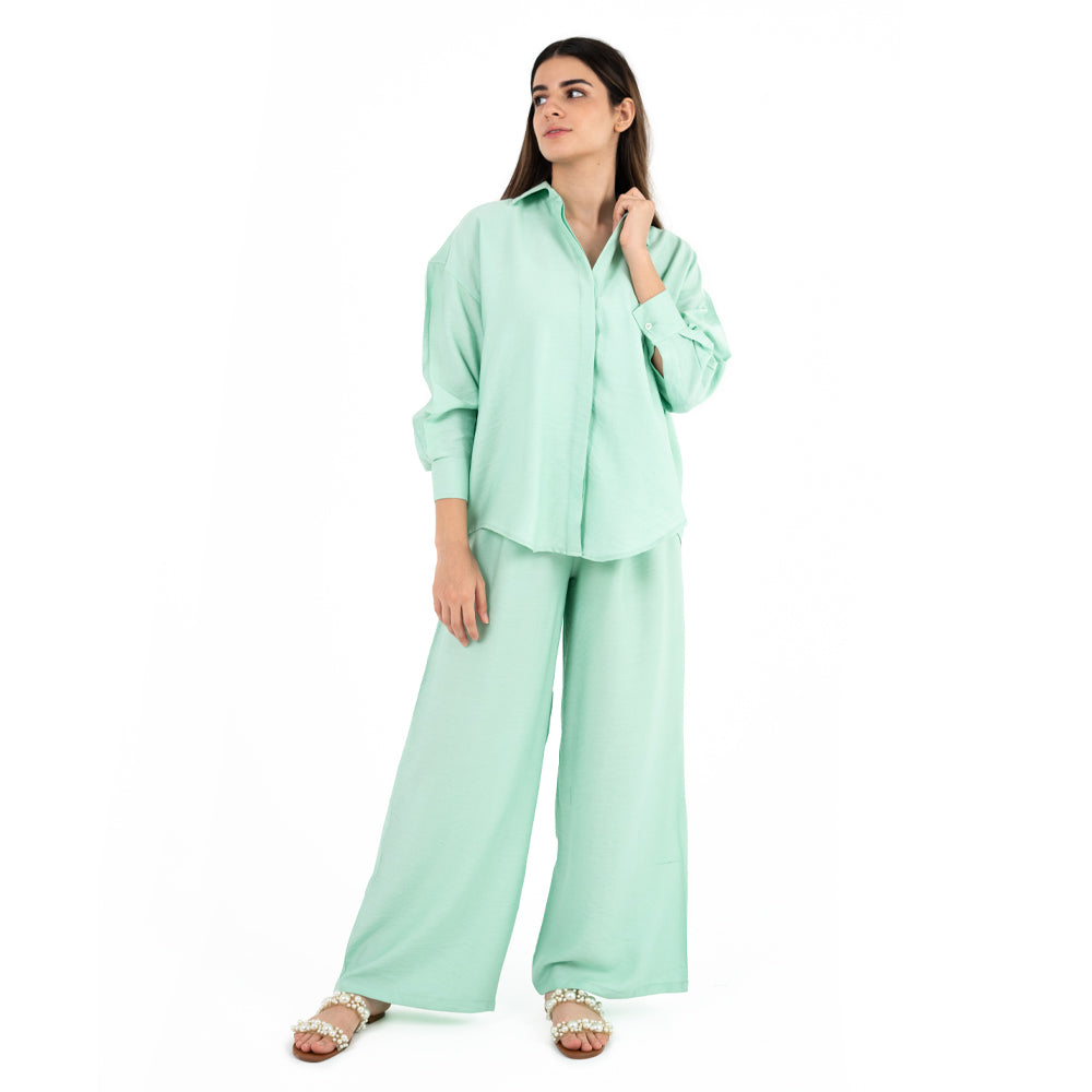 Light Mint Oversize Linen Set