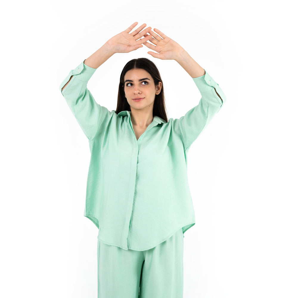 Light Mint Oversize Linen Set