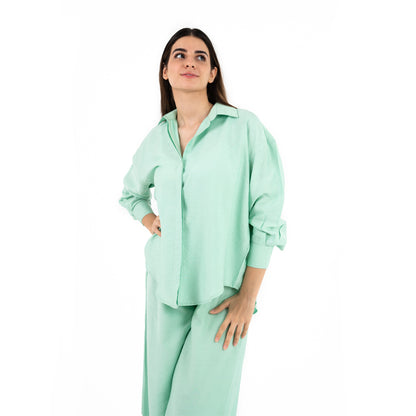 Light Mint Oversize Linen Set