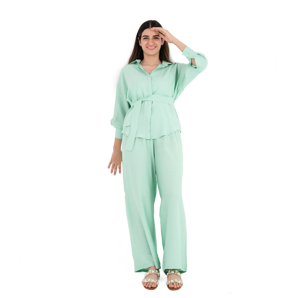 Light Mint Oversize Linen Set