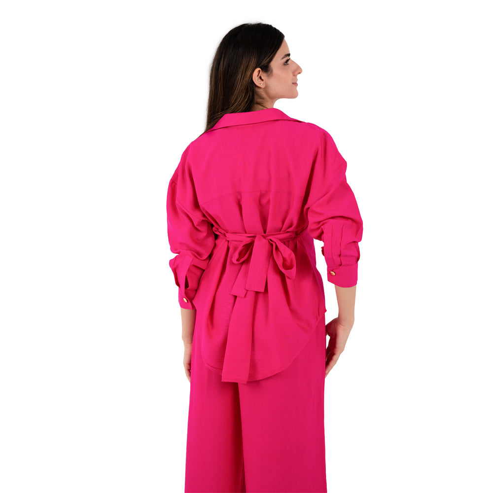 Fuchsia Oversize Linen Set