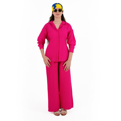 Fuchsia Oversize Linen Set