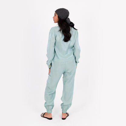 Mint Baggy Satin Set