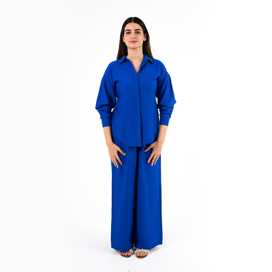 Royal Blue Oversize Linen Set