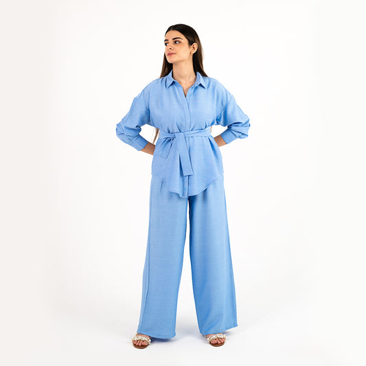 Baby Blue Oversize Linen Set