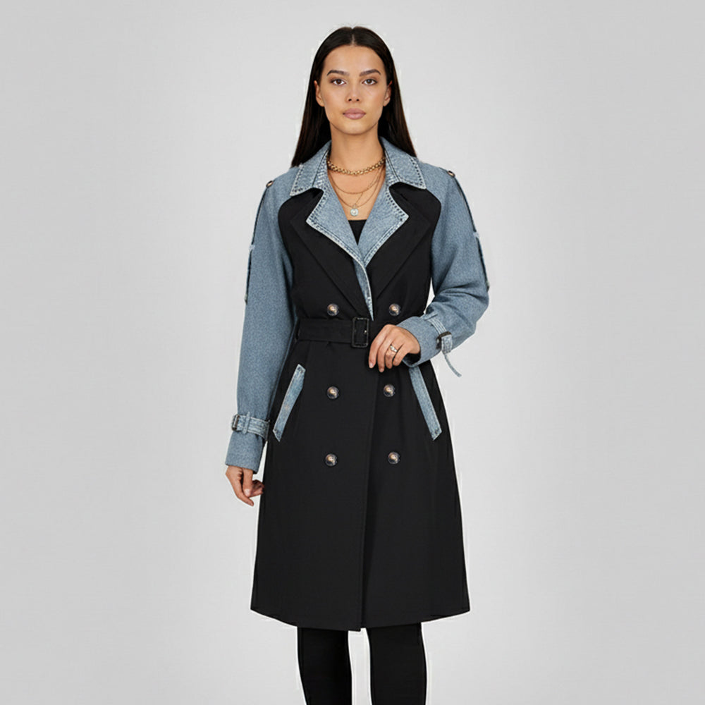 Denim Fusion Trench Coat