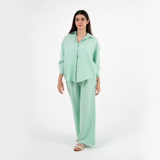 Light Mint Oversize Linen Set