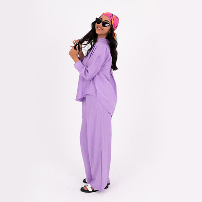 Dark Lavender oversize Linen Set