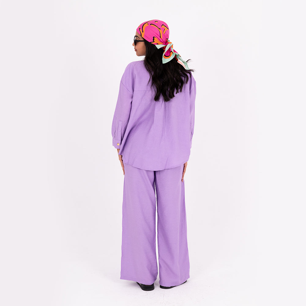 Dark Lavender oversize Linen Set