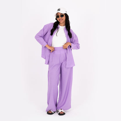 Dark Lavender oversize Linen Set