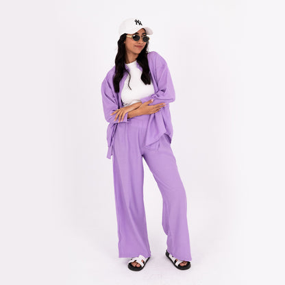 Dark Lavender oversize Linen Set
