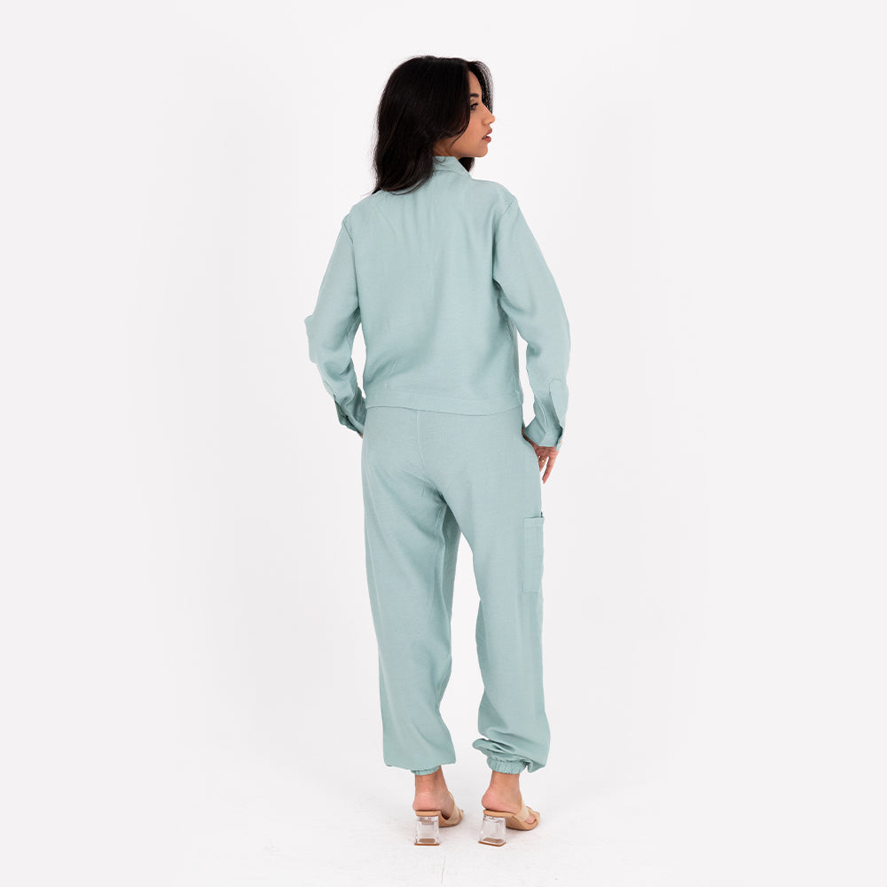 Mint Baggy Linen Set