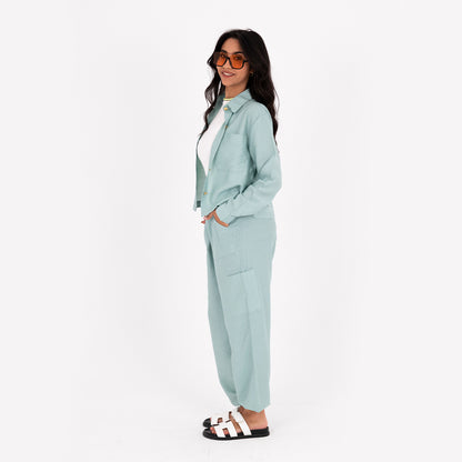 Mint Baggy Linen Set