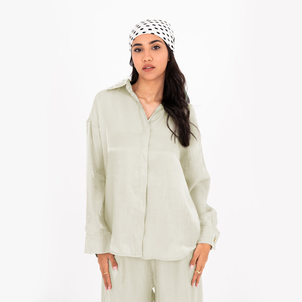 Pistachio Oversize Satin Set