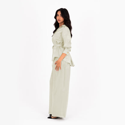 Pistachio Oversize Satin Set