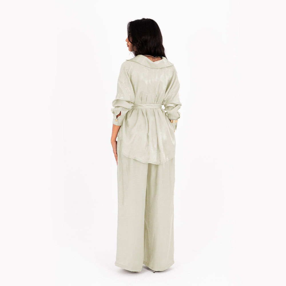 Pistachio Oversize Satin Set
