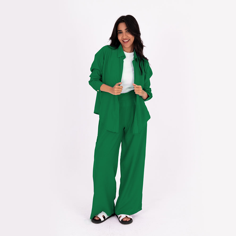 Green Oversize Linen Set