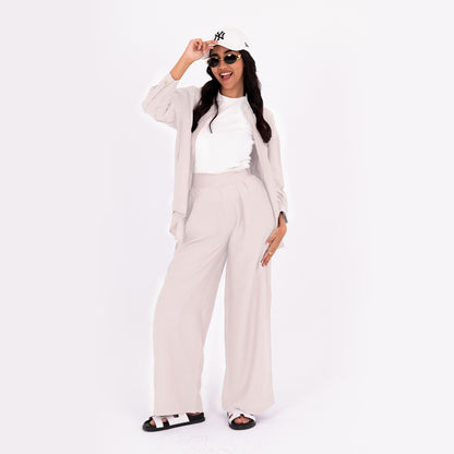 Beige Oversize Linen Set