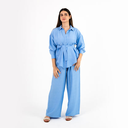 Baby Blue Oversize Linen Set