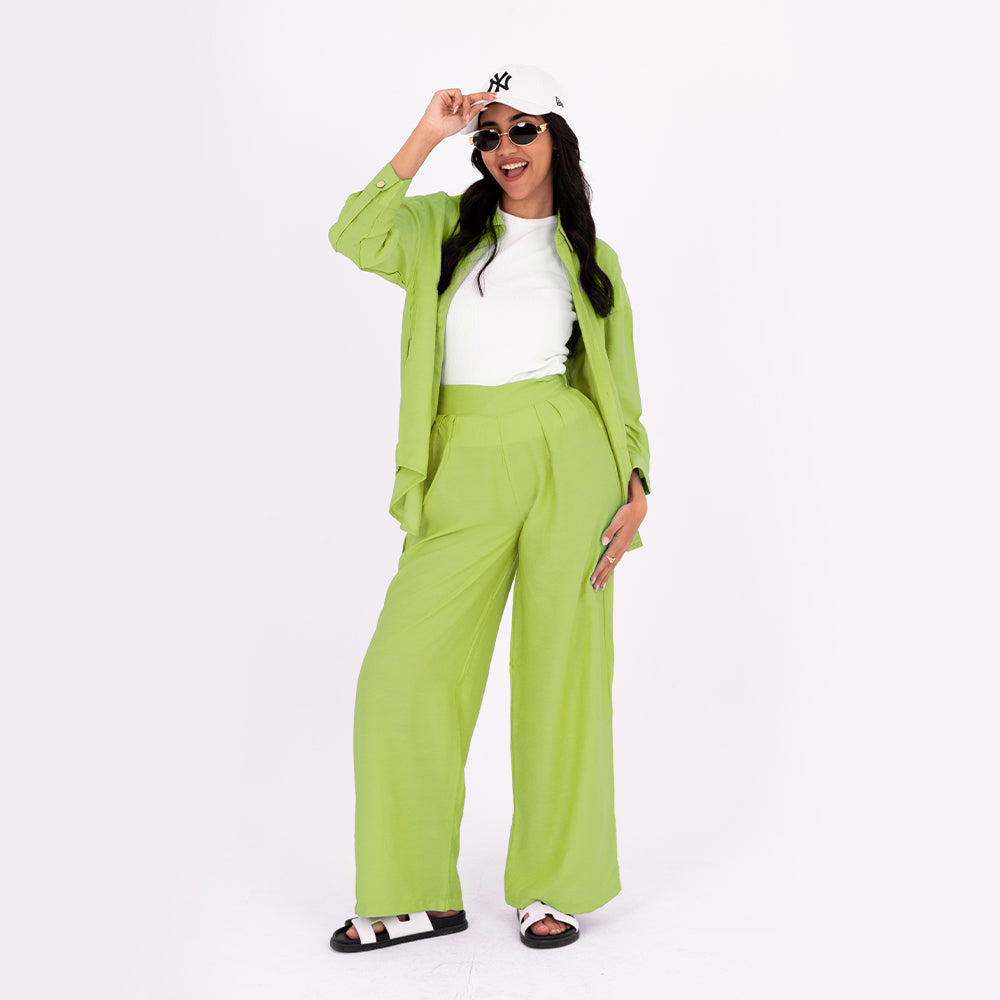 Apple Green Oversize Linen Set