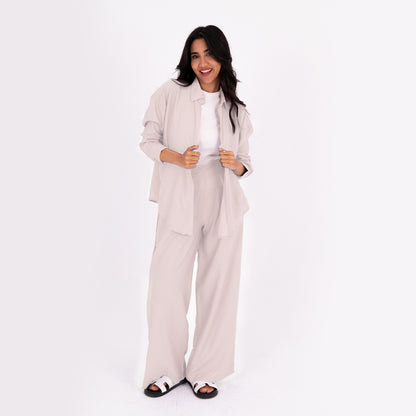 Beige Oversize Linen Set