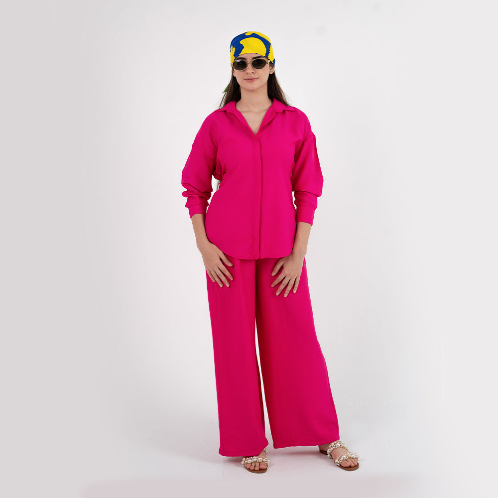 Fuchsia Oversize Linen Set