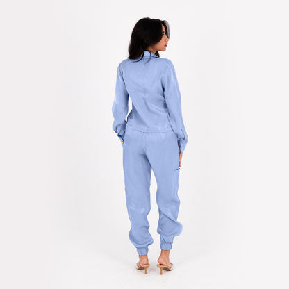 Baby Blue Baggy Satin Set